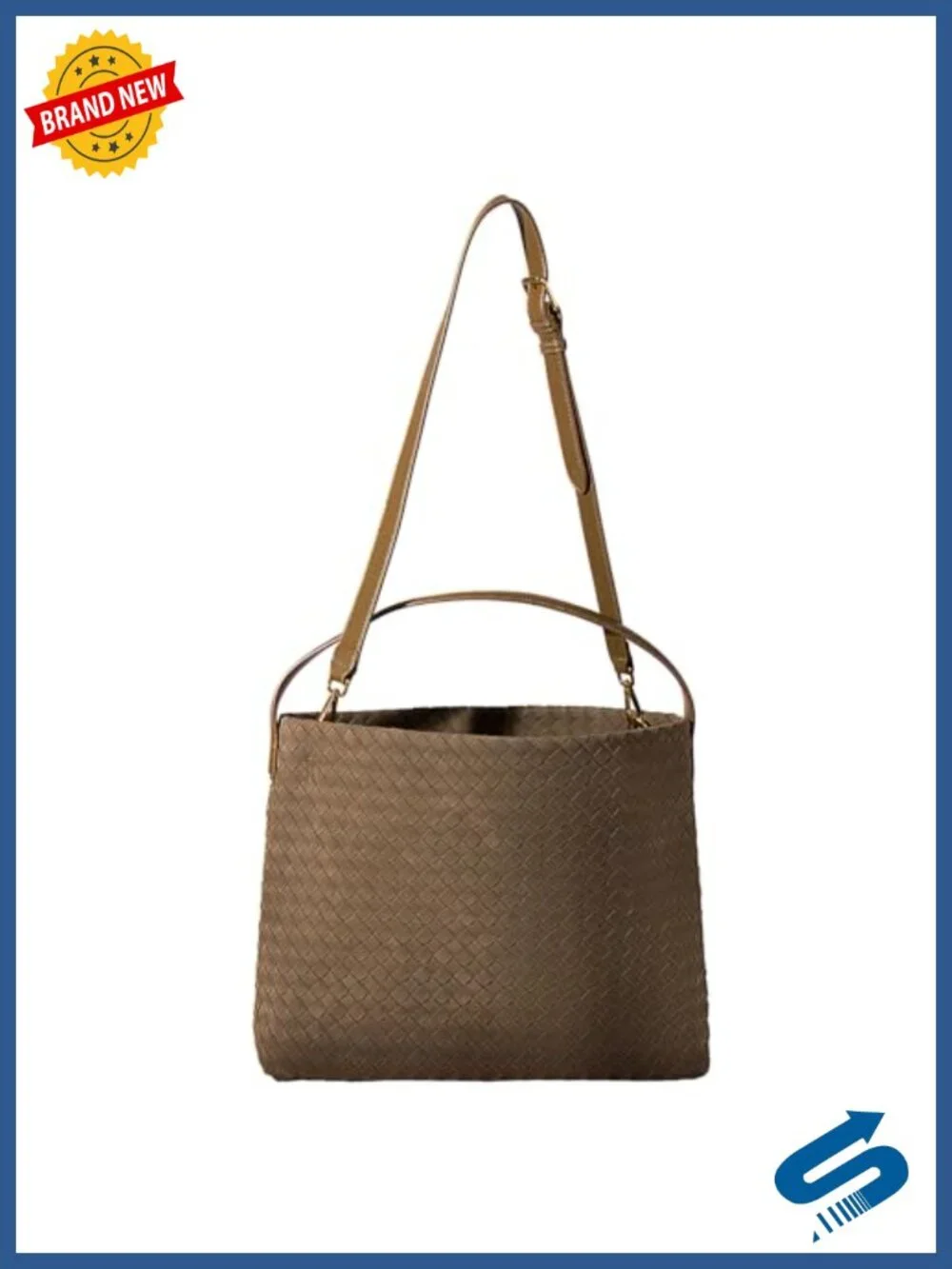 Suede Hand-Woven Hobo Bag Tote Crossbody Clasp Closure